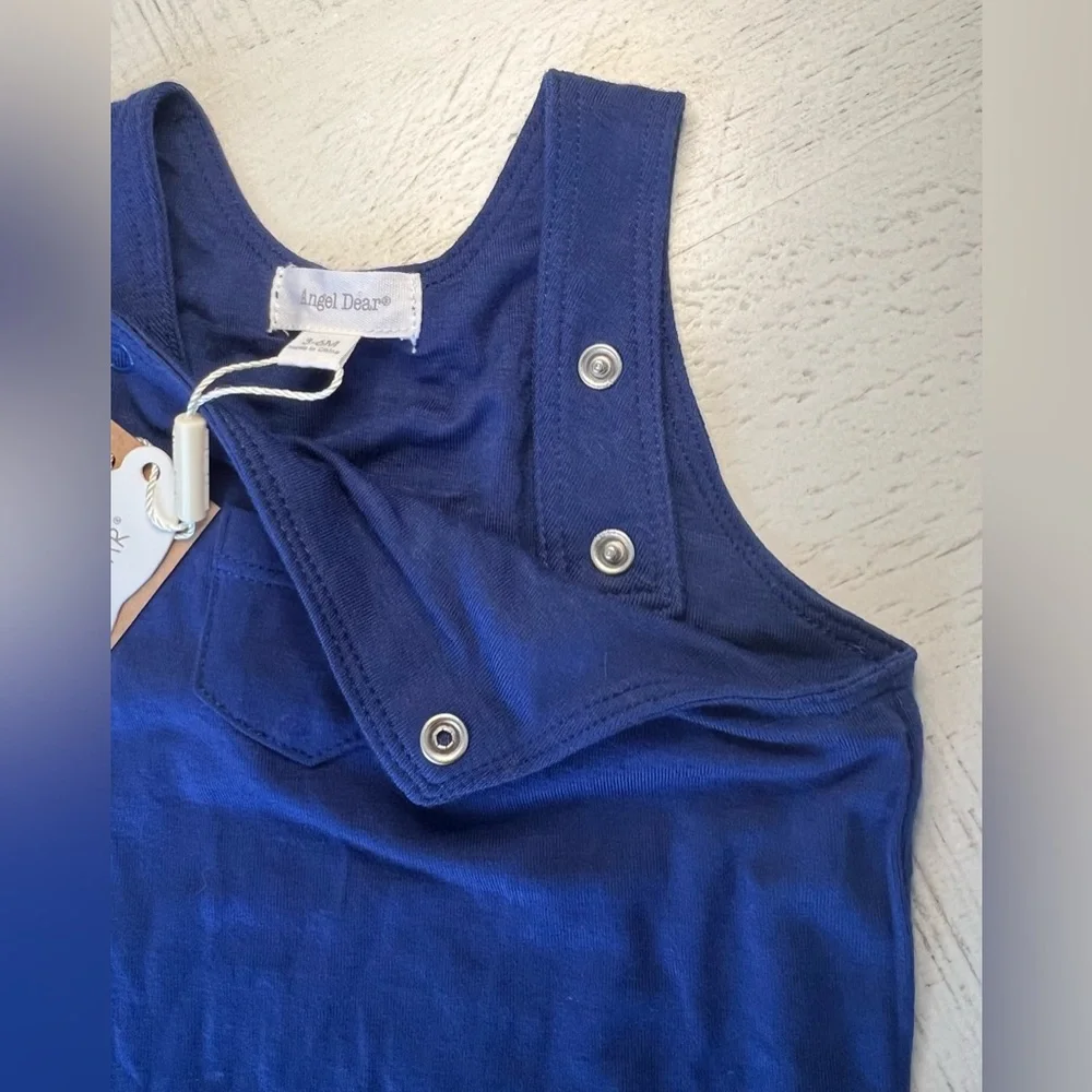 Angel Dear Navy Short Overall NWT